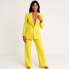 Lavinque Outfit set Tailleur Pantalon Jaune | Coupe Longue & Fluide | Puissance et Élégance