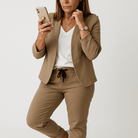 Lavinque Outfit set Tailleur Pied-de-Poule Gris | Confort Moderne | Look Business Casual