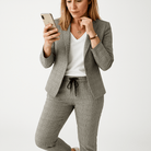 Lavinque Outfit set Tailleur Pied-de-Poule Gris | Confort Moderne | Look Business Casual