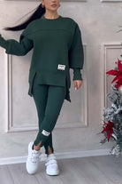 Lavinque outfit set Vert foncé / S Ensemble Sweat Oversize & Legging | Confort & Style | Tendance Décontractée