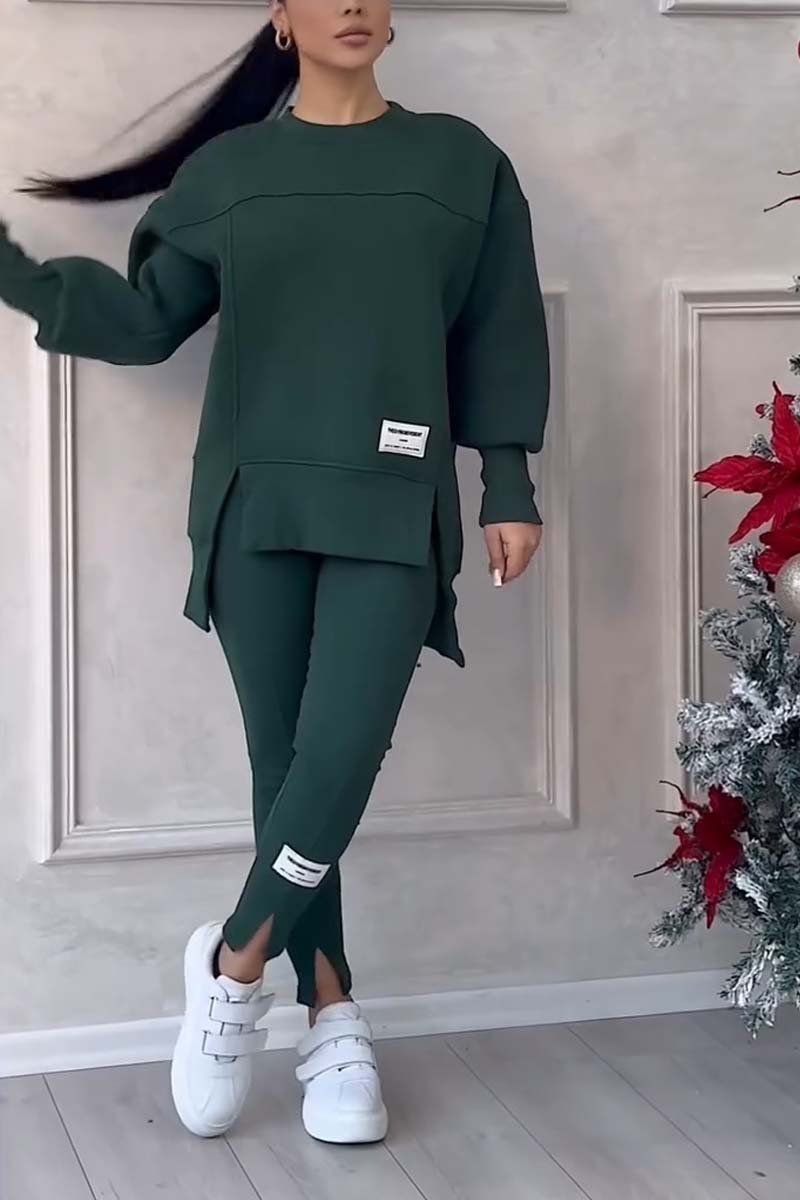 Lavinque outfit set Vert foncé / S Ensemble Sweat Oversize & Legging | Confort & Style | Tendance Décontractée