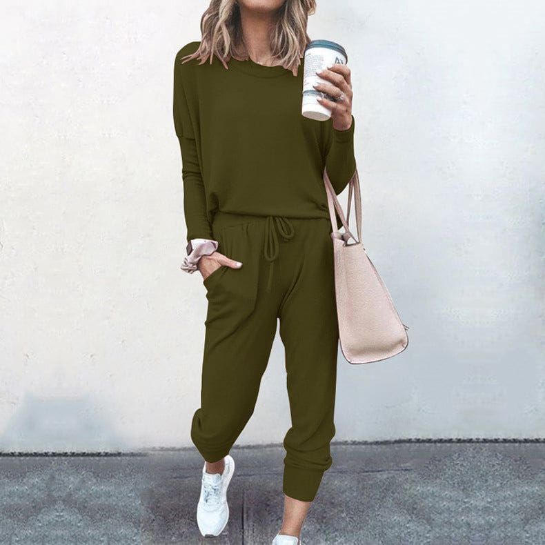 Lavinque Outfit set Vert olive / S Ensemble Décontracté Femme | Bleu Cobalt | Ultra Confort & Style Quotidien