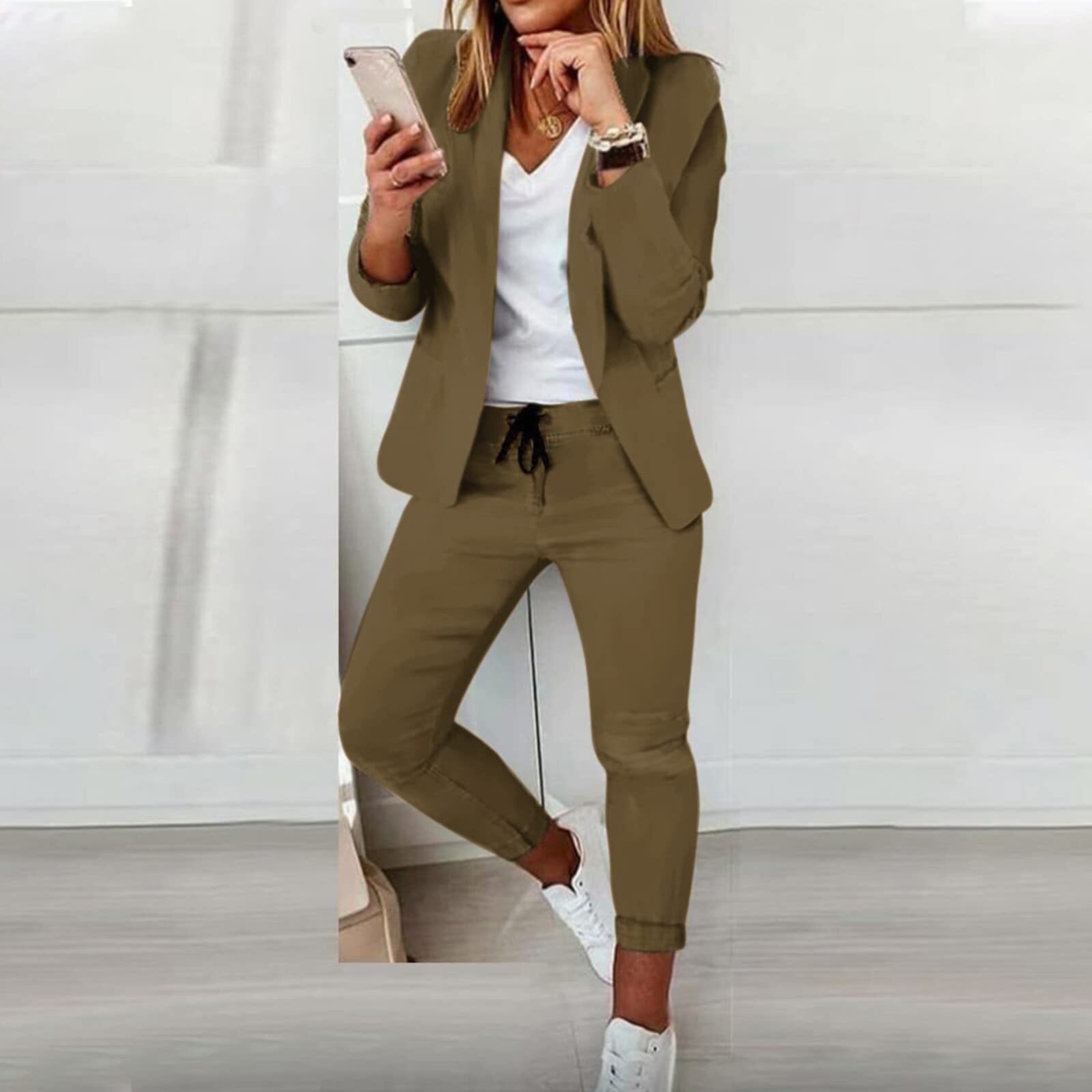 Lavinque outfit set Vert / S Ensemble Blazer et Jogger | Chic Décontracté | Confort et Élégance