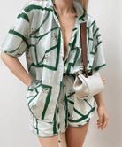 Lavinque outfit set Vert / S Ensemble Chemise et Short | Lin et Coton | Tendance et Décontracté