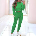 Lavinque outfit set Vert / S Ensemble Crop Sweat & Jogging | Sporty & Tendance | Confort Absolu