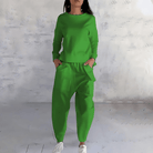 Lavinque Outfit set Vert / S Ensemble Décontracté en Coton | Blanc | Minimaliste et Confort Absolu