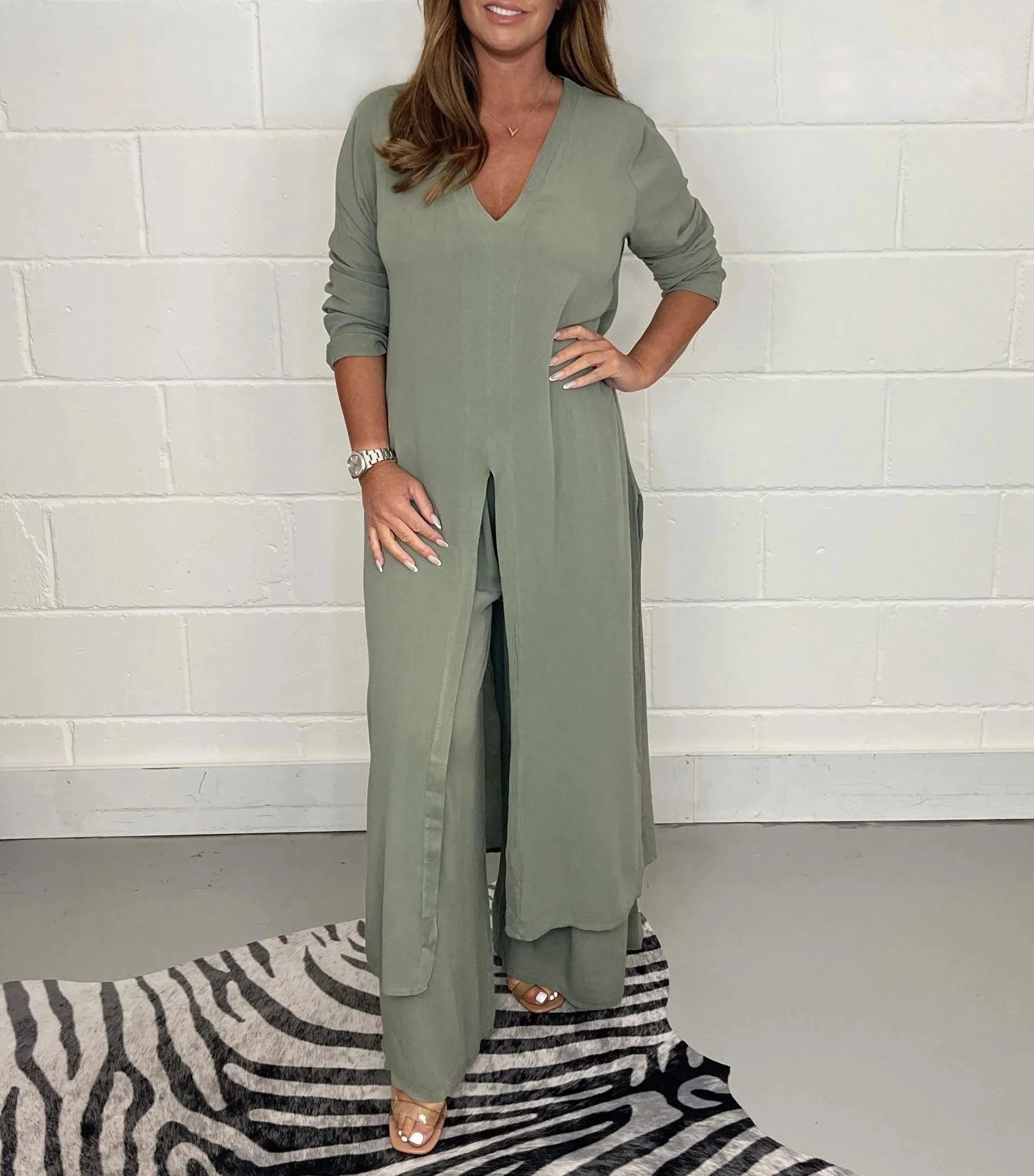 Lavinque Outfit set Vert / S Ensemble Élégance Fluide | Vert Sauge | Chic et Confortable