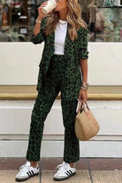 Lavinque outfit set Vert / S Ensemble Femme | Imprimé Léopard & Chic Décontracté | Élégance Sauvage