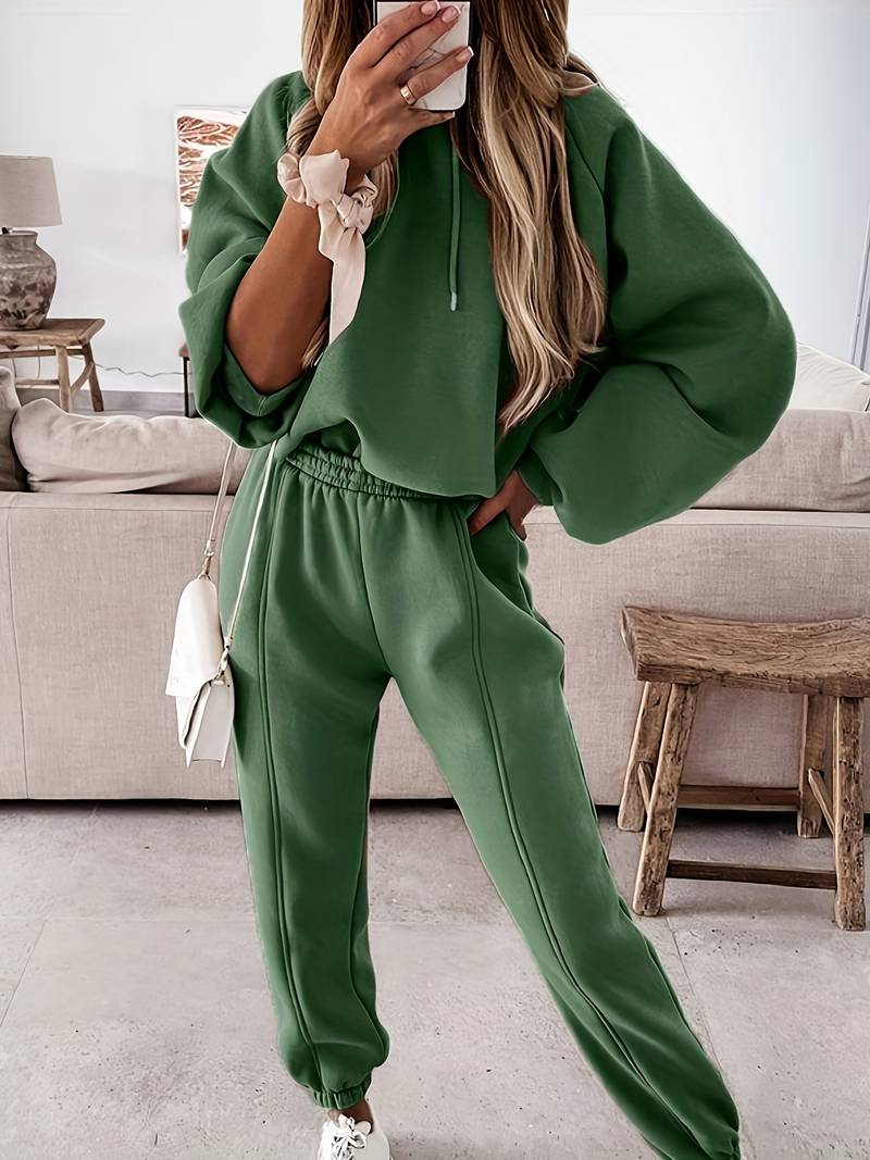 Lavinque outfit set Vert / S Ensemble lounge oversize | Marron | Confort et style décontracté