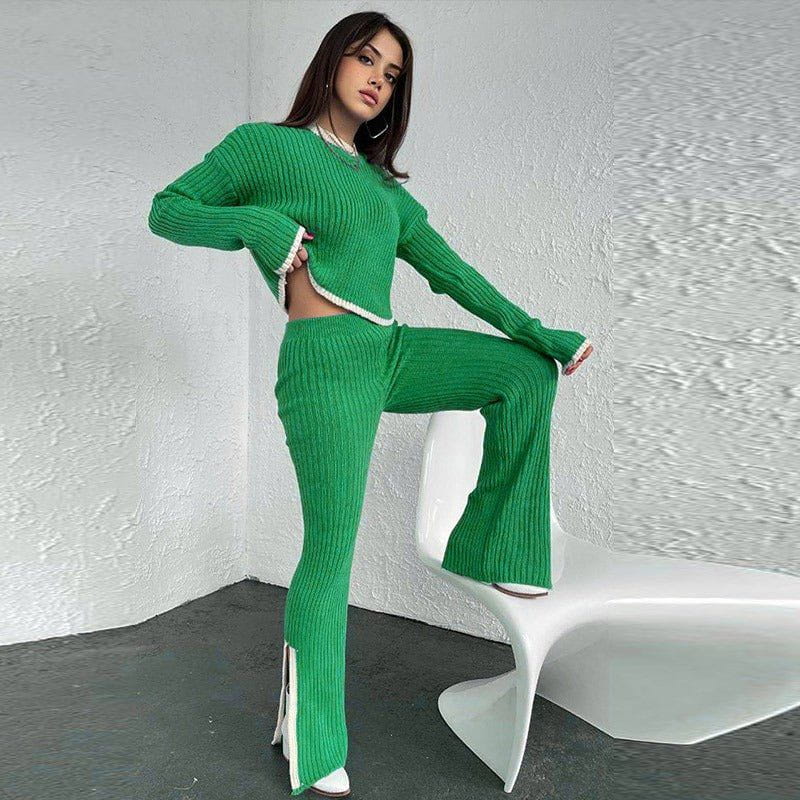 Lavinque outfit set Vert / S Ensemble Tricot | Élégance et Confort | Tendance Moderne