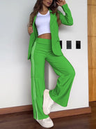 Lavinque outfit set Vert / S Ensemble Veste & Pantalon Large | Sporty Chic | Confort et Élégance
