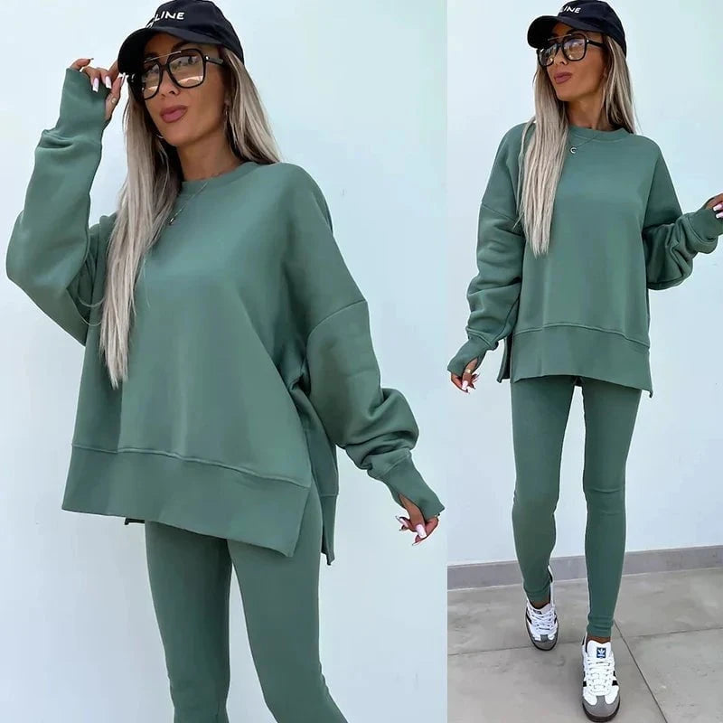 Lavinque Outfit set Vert / XS Ensemble Oversize en Coton | Marron | Confort et Style Urbain