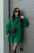 Lavinque outfit set Vert / XS Ensemble Pull & Jupe en Maille | Automne-Hiver | Élégance & Confort
