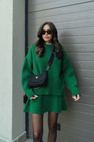 Lavinque outfit set Vert / XS Ensemble Pull Oversize & Jupe | Élégance & Confort | Look Automnal