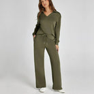 Lavinque outfit set Vert / XS Ensemble Pull & Pantalon Large | Confort & Élégance | Look Décontracté