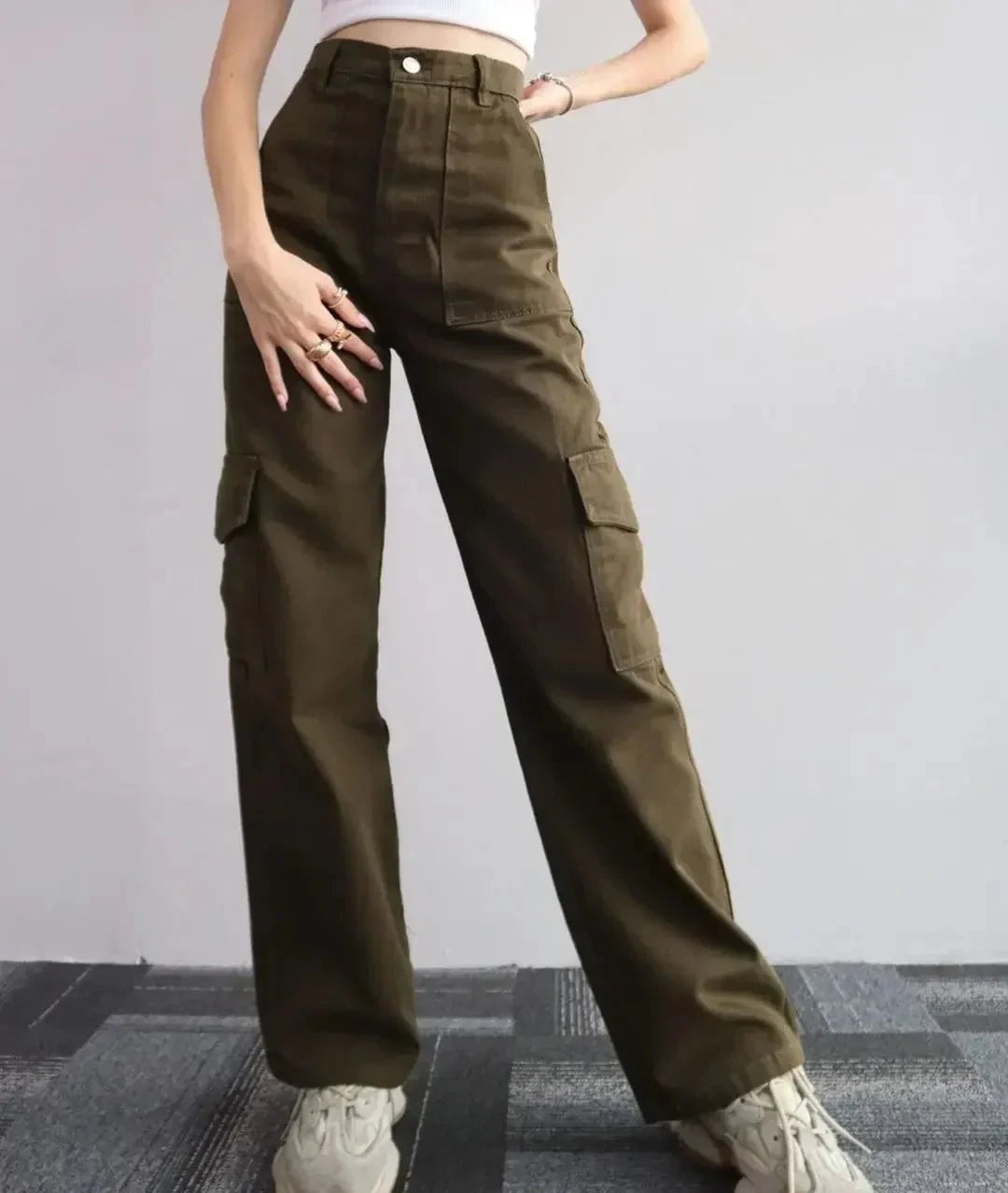 Lavinque Pants Armée Groen / S Pantalon Cargo Taille Haute | Confort | Tendance et Polyvalent
