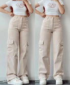 Lavinque Pants Beige / S Pantalon Cargo Taille Haute | Confort | Tendance et Polyvalent