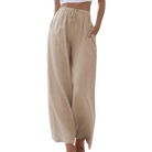 Lavinque Pants Beige / S Pantalon Large en Lin | Taille Élastique | Léger et Confortable