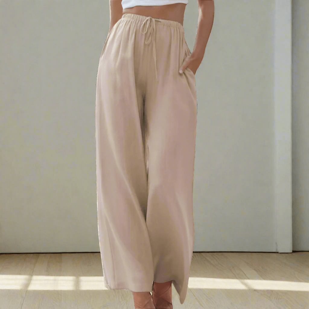 Lavinque Pants Beige / S Pantalon Large | Fluide et Confortable | Élégance Décontractée