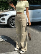 Lavinque Pants Beige / XS Pantalon Cargo Large | Taille Haute | Tendance et Confortable