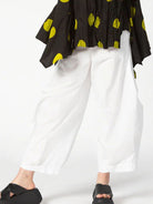 Lavinque Pants Blanc / M Pantalon Large en Coton | Léger & Confortable | Style Décontracté