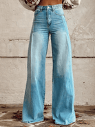 Lavinque Pants Bleu clair / S Jean Évasé Taille Haute | Délavage Clair | Classique et Élégant