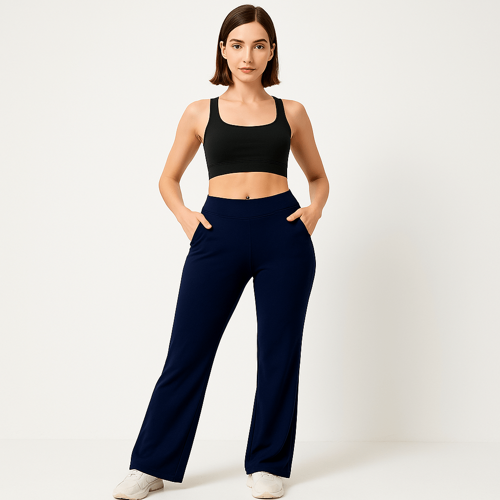 Lavinque Pants Bleu marine / S Pantalon Évasé Sport | Taille Haute | Confort Stretch