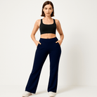 Lavinque Pants Bleu marine / S Pantalon Évasé Sport | Taille Haute | Confort Stretch
