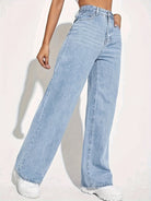 Lavinque Pants Bleu poudre / XS Jean Large Noir | Taille Haute | Urbain et Tendance