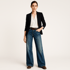 Lavinque Pants Bleu / S Jean Large Femme | Taille Basse | Look Vintage Délavé