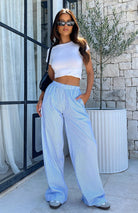 Lavinque Pants Bleu / S Pantalon Large Rayé | Taille Élastique | Confortable et Tendance