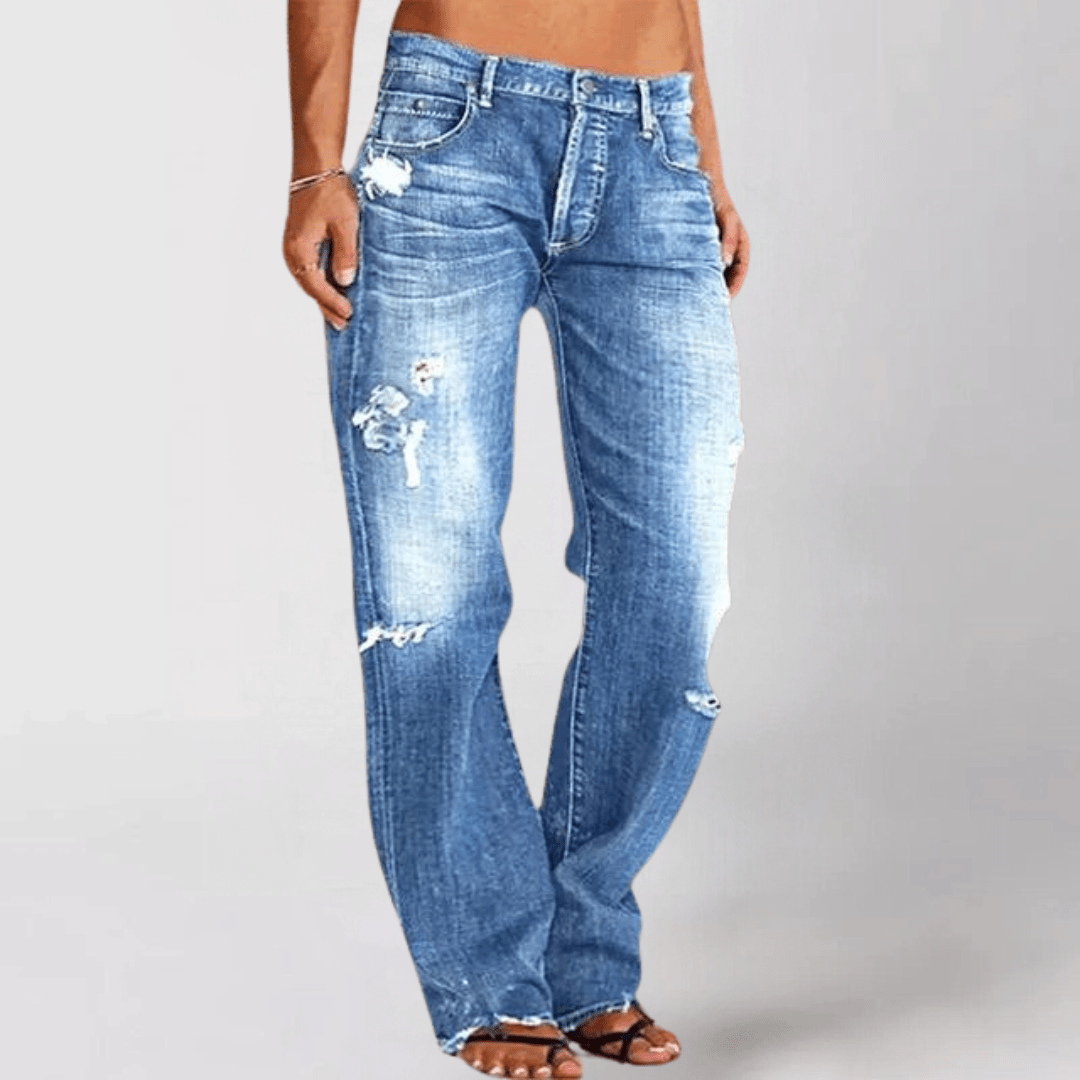 Lavinque Pants Bleu / XS Jean Large Femme | Denim | Effet Usé et Tendance