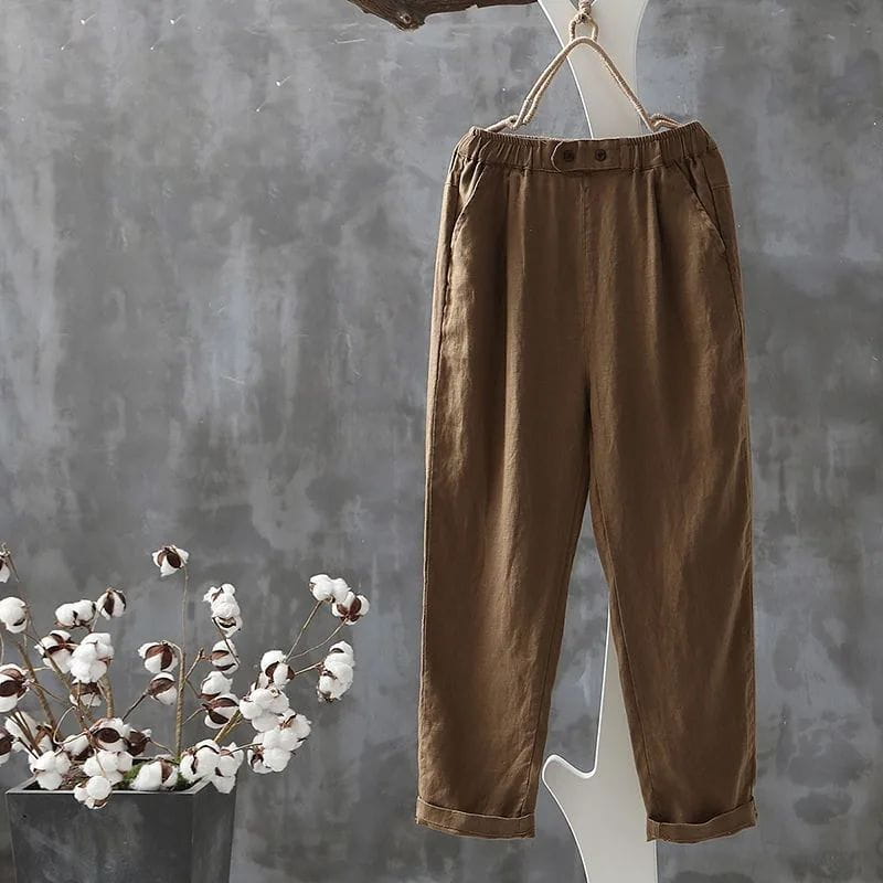Lavinque Pants Café / S Pantalon en Coton Bio | Confortable | Doux et Respirant