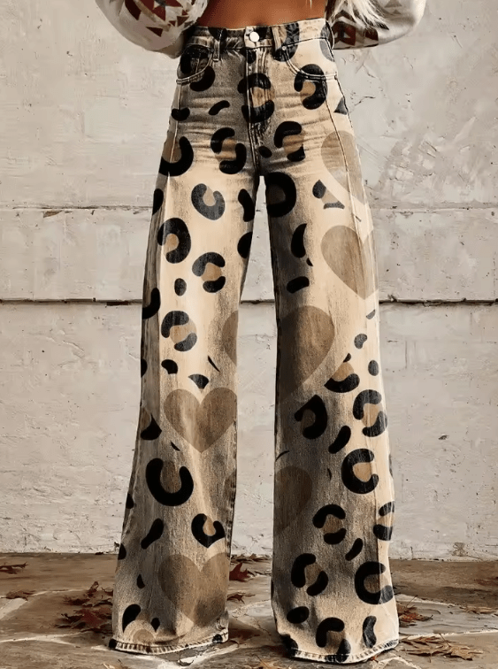 Lavinque Pants Couleur mixte / S Pantalon Évasé Imprimé Léopard | Beige | Audacieux et Confortable