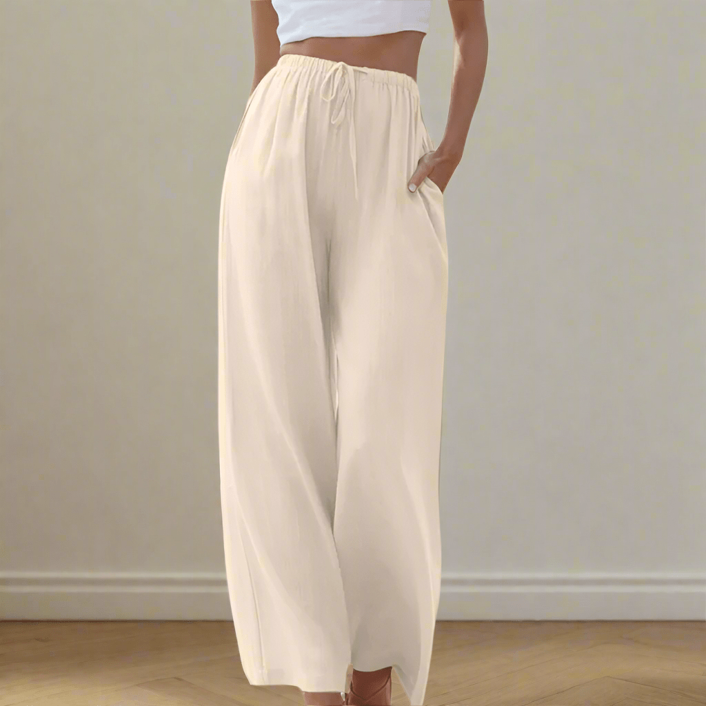 Lavinque Pants Crème / S Pantalon Large | Fluide et Confortable | Élégance Décontractée