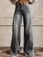 Lavinque Pants Gris foncé / S Jean Évasé Taille Haute | Délavage Clair | Classique et Élégant