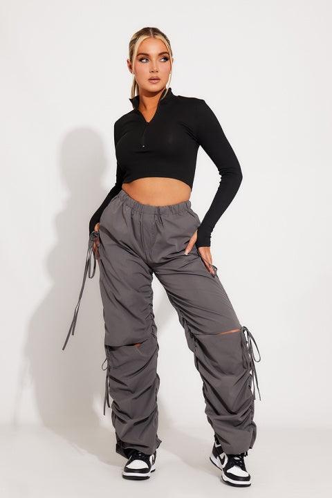 Lavinque Pants Gris / S Pantalon Cargo Gris | Cordon Ajustable | Streetwear et Confort
