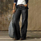 Lavinque Pants Gris / XS Jean Patte d'Éléphant | Taille Haute | Délavé et Stylé