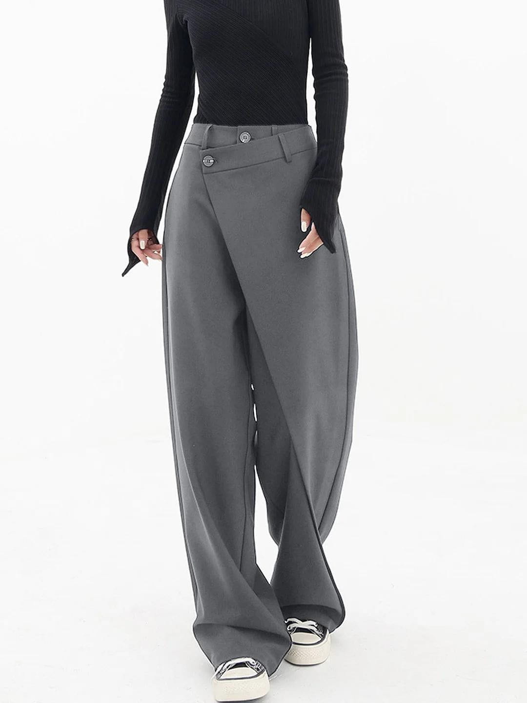Lavinque Pants Gris / XS Pantalon Large Noir | Effet Drapé | Moderne et Structuré