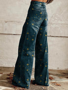 Lavinque Pants Jean Évasé Vintage | Taille Haute | Motif Étoilé