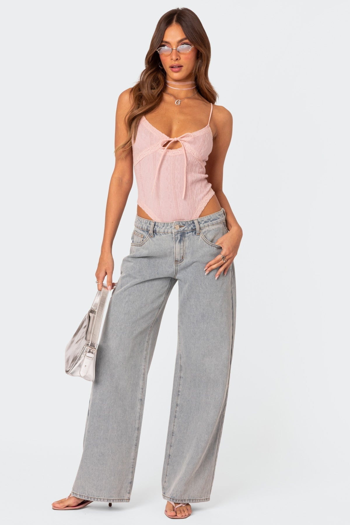 Lavinque Pants Jean Large Gris | Taille Basse | Décontracté et Stylé