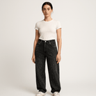 Lavinque Pants Jean Large Noir Détail Brillant | Taille Haute | Confort Tendance Urbain