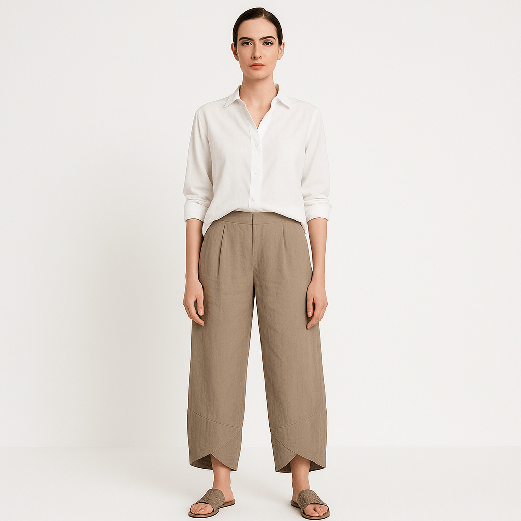 Lavinque Pants Kaki / XS Pantalon Large en Lin | Tissu Naturel | Léger et Décontracté