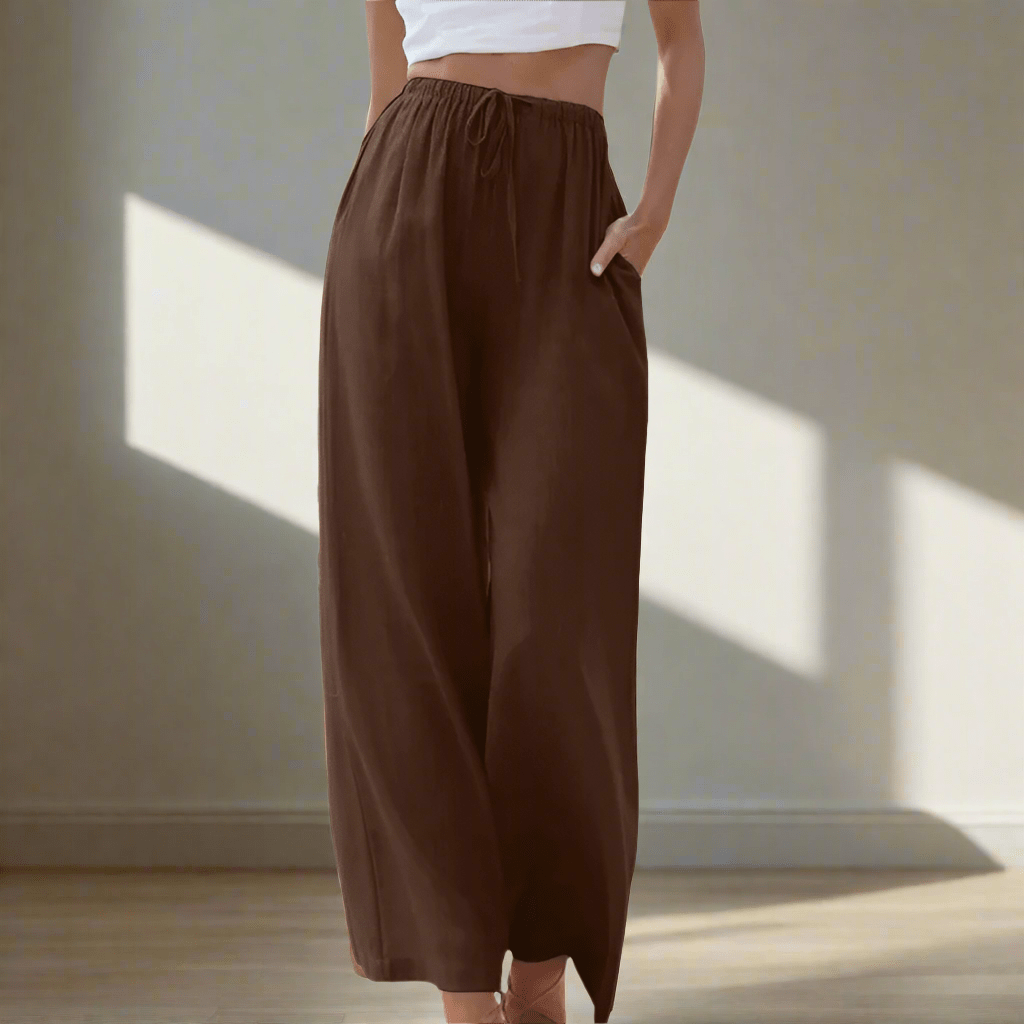 Lavinque Pants Marron / S Pantalon Large | Fluide et Confortable | Élégance Décontractée