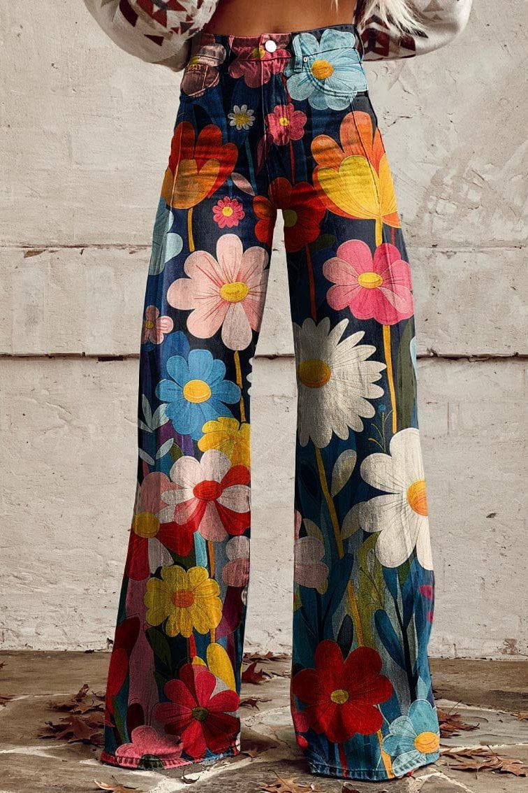 Lavinque Pants Multicolore / S Pantalon large imprimé floral | Pantalon | Audace et style bohème
