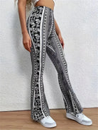 Lavinque Pants Noir / S Pantalon Flare Femme | Velours & Imprimé Bohème | Look Rétro Chic
