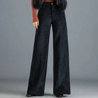 Lavinque Pants Noir / XS Pantalon Évasé Velours | Taille Haute | Élégance Rétro et Confort