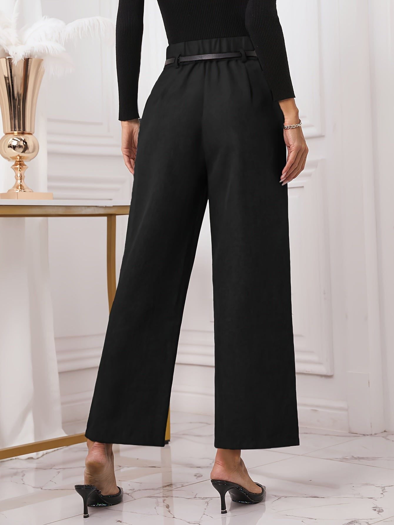 Lavinque Pants Pantalon à Pinces Gris | Ceinture Nœud | Élégant et Polyvalent
