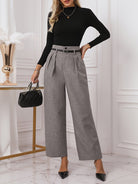Lavinque Pants Pantalon à Pinces Gris | Ceinture Nœud | Élégant et Polyvalent