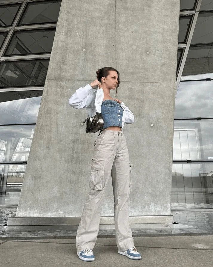 Lavinque Pants Pantalon Cargo Large | Taille Haute | Tendance et Confortable